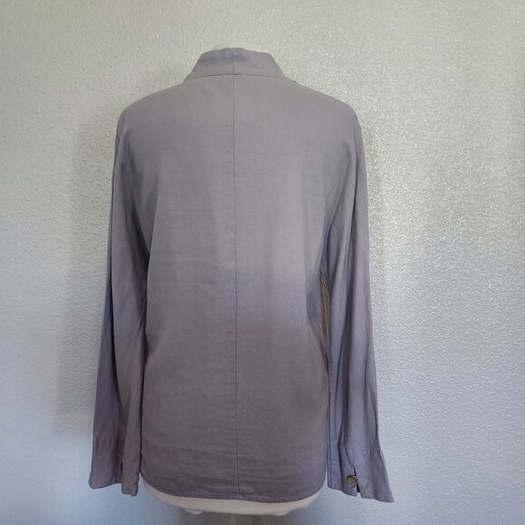 Kidoriman Linen Blend Long Sleeve Laggen Look V-Neck Size XL - Picture 9 of 12